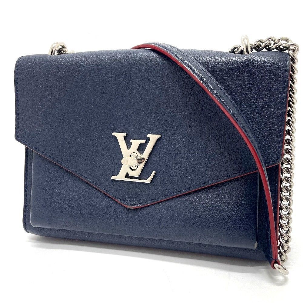 Louis Vuitton Turnlock My LockMe BB Chain Shoulder Bag Calf Marine Rouge